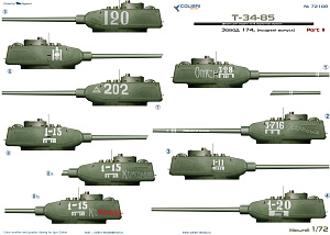 Декаль 1/72 T-34-85 factory 174. Part II (Colibri Decals)