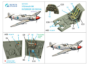 3D Декаль интерьера кабины Avia S-199 (Eduard)