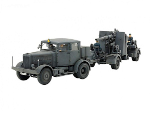 Сборная модель 1/48 Тягач SS-100 Gigant + 88-мм пушка (Tamiya)