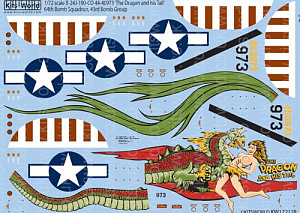 Декаль 1/72 Consolidated B-24J Liberator 'Dragon and his Tail' (Kits-World)
