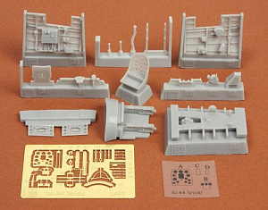 Дополнения из смолы 1/48 Nakajima Ki-44 Shoki (Tojo) cockpit set (для модели Hasegawa)