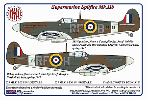 Декаль 1/72 303 Squadron RAF, Supermarine Spitfire Mk.IIb (AML)