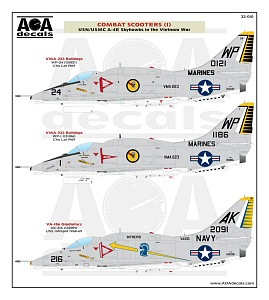 Декаль 1/32 Combat Scooters (1) USN/USMC Douglas A-4E Skyhawks in the Vietnam War.Part1 (AOA Decals)