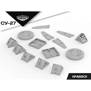 Дополнения из смолы 1/48 НАБОР ЗАГЛУШЕК И КОЛОДОК ДЛЯ СУ-27 (Temp Models)