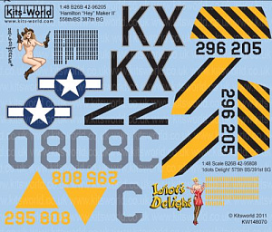 Декаль 1/48 Martin Marauders B-26B-55-MA (Kits-World)
