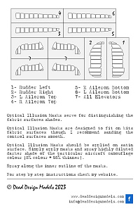 Hawker Hurricane Mk.I 3D/optical illusion paint mask for control surfaces (Airfix kits)