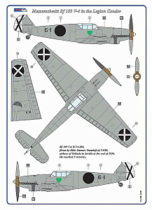 Декаль 1/72 Messerschmitt Bf-109B / 2 decal versions Legion Condor in Spain (AML)