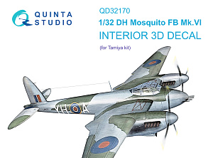 3D Декаль интерьера кабины DH Mosquito FB Mk.VI (Tamiya)