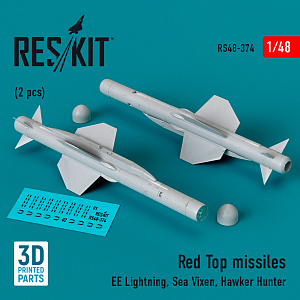 Дополнения из смолы 1/48 Red Top missiles (2pcs) (BAC/EE Lightning, de Havilland Sea Vixen) (ResKit)