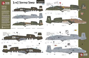 Декаль 1/32 1/72 Fairchild A-10C Heritage Hawgs TB72110 combined with TB32071 (Two Bobs)