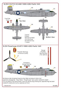 Декаль 1/48 North-American Mitchell B-25H-5 (Kits-World)