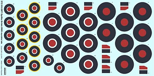 Декаль 1/72 Spitfire British WWII roundels late