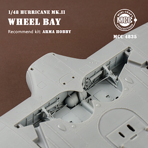 Дополнения из смолы 1/48 Ниши шасси Hawker Hurricane Mk.II Wheel (Arma Hobby) (MCC)