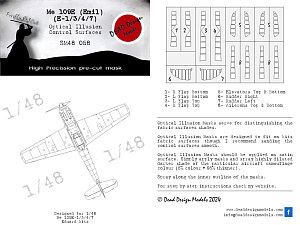 Messerschmitt Bf-109E-1/Bf-109E-3/Bf-109E-4/Bf-109E-7 3D/optical illusion paint mask for control 