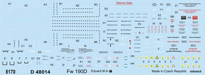 Декаль 1/48 Fw 190D stencils