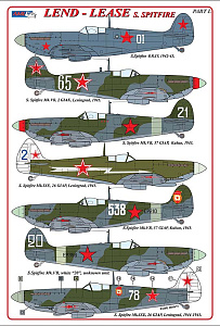 Декаль 1/48 Supermarine Spitfire Mk.VB/PR Mk.IV Lend-Lease Supermarine Spitfire (AML)