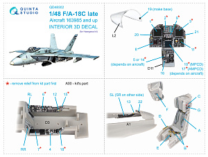 3D Декаль интерьера кабины F/A-18C late (Hasegawa)