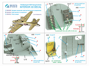 3D Декаль интерьера кабины Boeing B-17E/F, Отсек радиста (HK models)