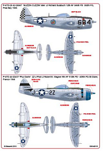 Декаль 1/48 Republic P-47D Thunderbolt 44-20437 2Z-J 'Phil Darlin'(Kits-World)