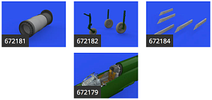 Дополнения из смолы 1/72 МиГ-21МФ Big-Sin set (для модели Eduard)