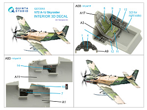 3D Декаль интерьера кабины A-1J (Hasegawa)