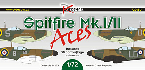 Декаль 1/72 Spitfire Mk.I/II Aces (DK Decals)