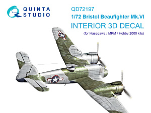 3D Декаль интерьера кабины Bristol Beaufighter Mk.VI (Hasegawa/MPM/Hobby2000)