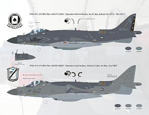 Декаль 1/32 McDonnell-Douglas AV-8B Harrier II Plus "Hell Raising Harriers" (Flying Leathernecks)