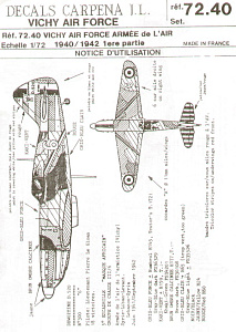 Декаль 1/72 Vichy Air Force 1940-42 Part 1.(Colorado)