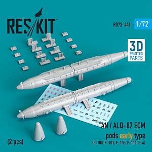 Дополнения из смолы 1/72 AN / ALQ-87 ECM pods early type (2 pcs) (ResKit)