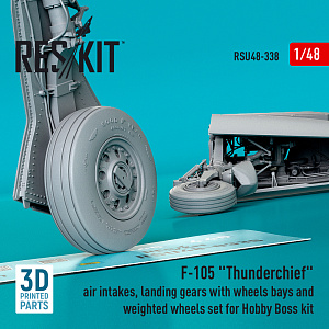 Дополнения из смолы 1/48 Republic F-105 Thunderchief air intakes, landing gears with wheels (ResKit)