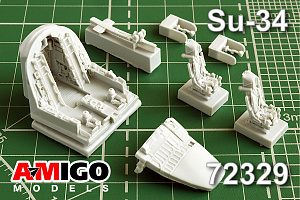 Дополнения из смолы 1/72 Кабина самолета Су-34 с катапультным креслом К-36ДМ (с.2) (Amigo Models)