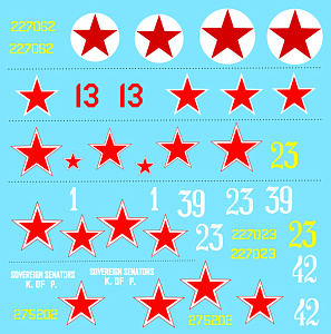 Декаль 1/72 P-47 Red Stars (Colibri Decals)