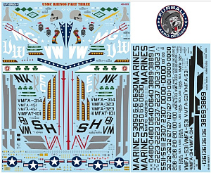 Декаль 1/48 USMC Rhinos part 3 with options for 8 McDonnell F-4Ns and 2 F-4J  (Furball Aero-Design)