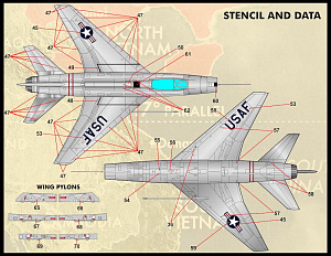 Декаль 1/72 Colors & Markings of USAF Super Sabres (Furball Aero-Design)