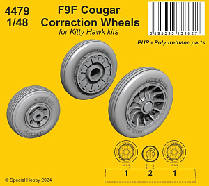 Дополнения из смолы 1/48 Колёса Grumman F9F-8/F9F-8P Cougar (под нагрузкой) (Kitty Hawk kits)