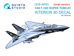 3D Декаль интерьера кабины F-14D Super Tomcat (GWH) (малая версия)