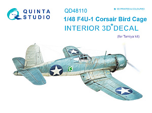 3D Декаль интерьера кабины F4U-1 Corsair (Bird cage) (для модели Tamiya)