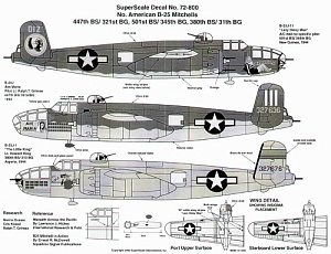 Декаль 1/72 North-American B-25J Mitchells (3) (Microscale)