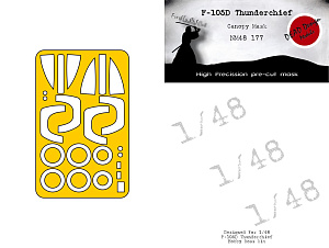 Republic F-105D Thunderchief wheels and canopy frame paint mask (outside only) (Trumpeter)