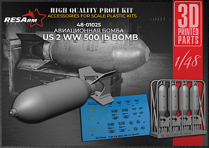 Дополнения из смолы 1/48 500 Ib BOMB Авиационная бомба US 2 WW (RESArm)