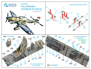 3D Декаль интерьера кабины Ju 87B-2/R-2 (Trumpeter)