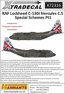 Декаль 1/72 RAF Lockheed C-130J Hercules C.5 Special Schemes Pt1 (1) (Xtradecal)