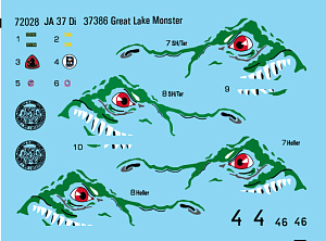 Декаль 1/72 Saab JA-37 Viggen "Great Lake Monster" (Moose Republic Decals)