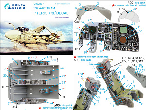 3D Декаль интерьера кабины A-6E TRAM Intruder (Trumpeter)