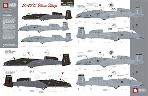 Декаль 1/32 1/72 Fairchild A-10C Hoosier Hawgs TB72111 combined with TB32072 (Two Bobs)