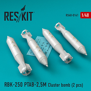 Дополнения из смолы 1/48 RBK-250 PTAB-2,5M Cluster bomb (4 pcs) (ResKit)