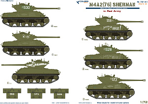 Декаль 1/72 M4A2 Sherman (76) - in Red Army III (Colibri Decals)