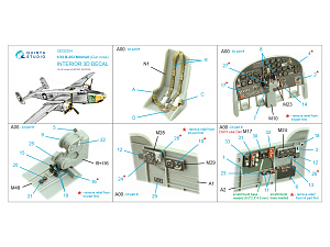 3D Декаль интерьера кабины B-25J Mitchell Gun nose (HK models)