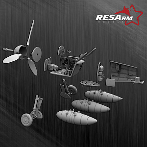 Дополнения из смолы 1/48 Конверсионный набор Messerschmitt Bf-109G (Eduard) (RESArm)